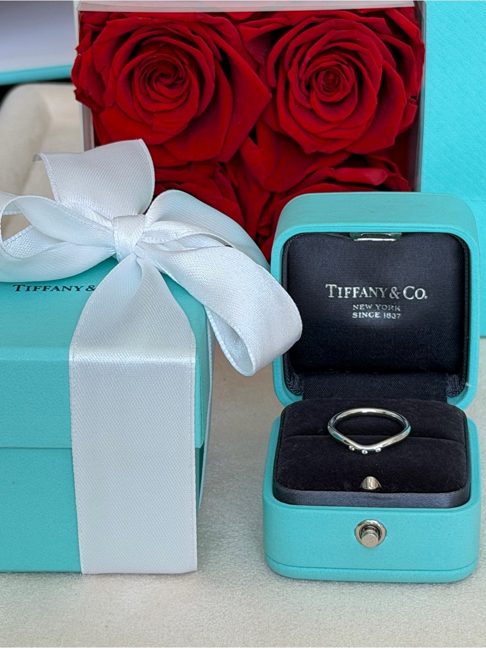 Tiffany & Co. Elsa Peretti Diamond Wedding Band 18K White Gold Size 4.5 $1,500